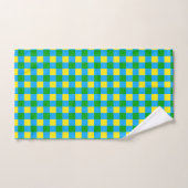 Blauw Groen Geel Check Plaid Pattern Design Bad Handdoek (Handdoek)