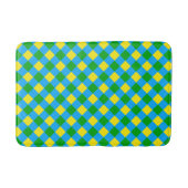 Blauw Groen Geel Check Plaid Pattern Design Badmat (Voorkant)