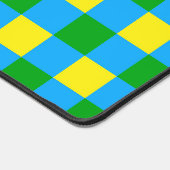 Blauw Groen Geel Check Plaid Pattern Design Bureaumat (Hoek)