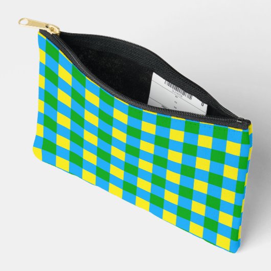 Blauw Groen Geel Check Plaid Pattern Design Etui (Open)