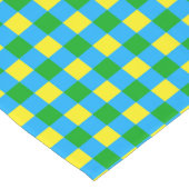 Blauw Groen Geel Check Plaid Pattern Design Korte Tafelloper (Hoek)