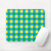 Blauw Groen Geel Check Plaid Pattern Design Muismat (Met muis)