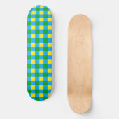 Blauw Groen Geel Check Plaid Pattern Design Persoonlijk Skateboard (Voorkant)