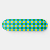 Blauw Groen Geel Check Plaid Pattern Design Persoonlijk Skateboard (Horizontaal)