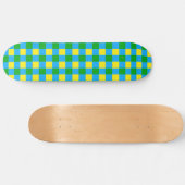 Blauw Groen Geel Check Plaid Pattern Design Persoonlijk Skateboard (Horizontaal)