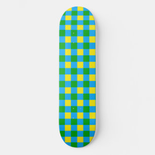 Blauw Groen Geel Check Plaid Pattern Design Persoonlijk Skateboard