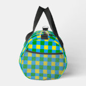 Blauw Groen Geel Check Plaid Pattern Design Plunjezak (Rechts)