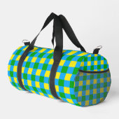 Blauw Groen Geel Check Plaid Pattern Design Plunjezak (Rechterhoek)