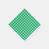 Blauw Groen Geel Check Plaid Pattern Design Servet (Hoek)