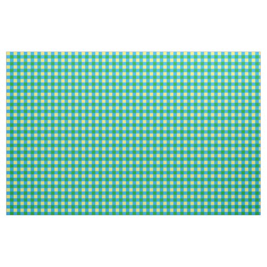 Blauw Groen Geel Check Plaid Pattern Design Stof (Yard (91,4 cm))