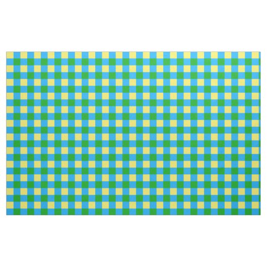 Blauw Groen Geel Check Plaid Pattern Design Stof (Fat Quarter)