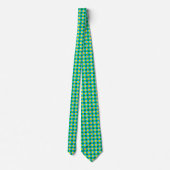 Blauw Groen Geel Check Plaid Pattern Design Stropdas (Achterkant)