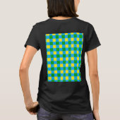 Blauw Groen Geel Check Plaid Pattern Design T-shirt (Achterkant)
