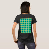 Blauw Groen Geel Check Plaid Pattern Design T-shirt (Achterkant volledig)
