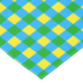 Blauw Groen Geel Check Plaid Pattern Design Tafelkleed (Gekanteld)