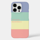 Blauw, Groen Geel en Koraal Roze Strepen Patroon Case-Mate iPhone Case (Achterkant)