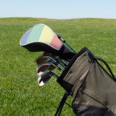 Blauw, Groen Geel en Koraal Roze Strepen Patroon Golfheadcover (Insitu)