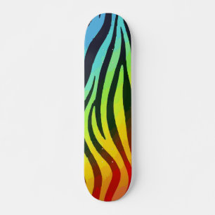 Blauw, Groen, Geel en Oranje Gradiënt Zebra Pri Persoonlijk Skateboard