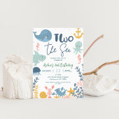 Blauw Groen Geel Jongens Twee Het Zee Verjaardag Kaart