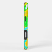 Blauw Groen Geel Kleurrijke Abstracte Marmeren Vlo iPhone Hoesje (Rechterkant)