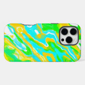 Blauw Groen Geel Kleurrijke Abstracte Marmeren Vlo iPhone Hoesje (Achterkant horizontaal)