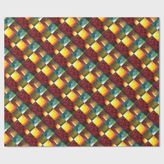 Blauw Groen Geel Rood Abstracte Kunst Modern Kleur Cadeaupapier (Vlak)