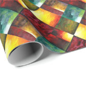 Blauw Groen Geel Rood Abstracte Kunst Modern Kleur Cadeaupapier (Rol Hoek)