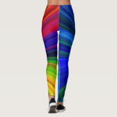 Blauw Groen Geel Roze Naam Heldere Starburst Leggings (Achterkant)