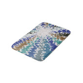 Blauw groen geel uniek patroon badmat (Gekanteld)