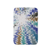 Blauw groen geel uniek patroon badmat (Voorkant Verticaal)