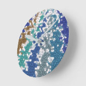 Blauw groen geel uniek patroon ronde klok (Hoek)