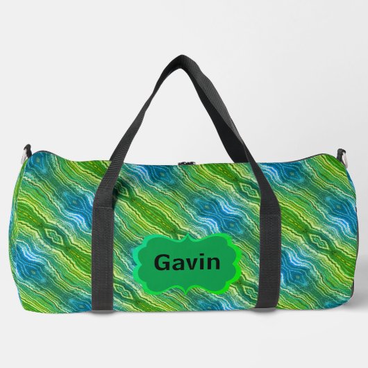 Blauw Groen Geel Zigzag Plunjezak (Voorkant)