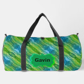 Blauw Groen Geel Zigzag Plunjezak (Achterkant)