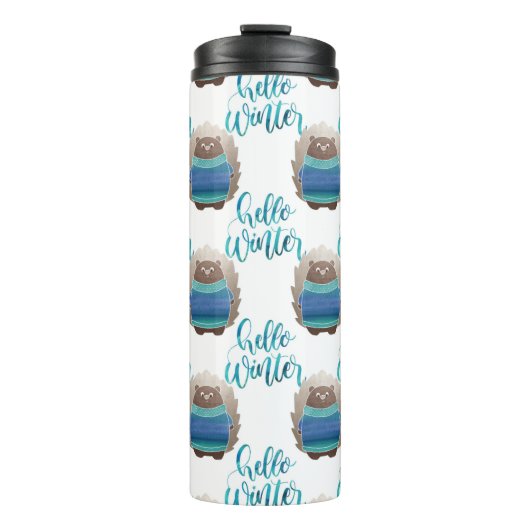 BLAUW & GROEN GEKLEED WINTER EEKHOORNS THERMOSBEKER (Voorkant)