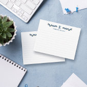 Blauw groen Gele Bessen Monogram Gevoerde Notitiekaartje