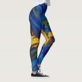 Blauw groen gele schildervlek leggings (Rechts)