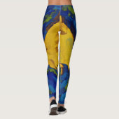 Blauw groen gele schildervlek leggings (Achterkant)