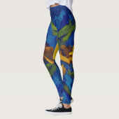 Blauw groen gele schildervlek leggings (Links)