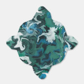 Blauw Groen Gemarmerde Penseelstreken Handgemaakte Bedankdoosjes (Uitgevouwen)