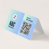 Blauw Groen Gemengde Schoonmakende Diensten QR Cod Visitekaartje (Voorkant)