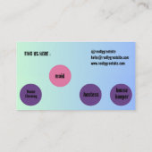 Blauw Groen Gemengde Schoonmakende Diensten QR Cod Visitekaartje (Achterkant)