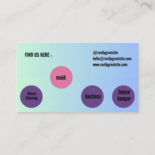 Blauw Groen Gemengde Schoonmakende Diensten QR Cod Visitekaartje (Achterkant)