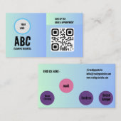 Blauw Groen Gemengde Schoonmakende Diensten QR Cod Visitekaartje (Voorkant / Achterkant)