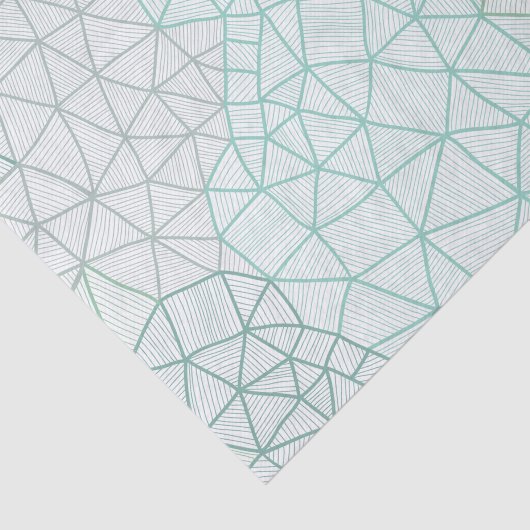 Blauw groen geometrisch afdrukpapier tissuepapier (Detail)