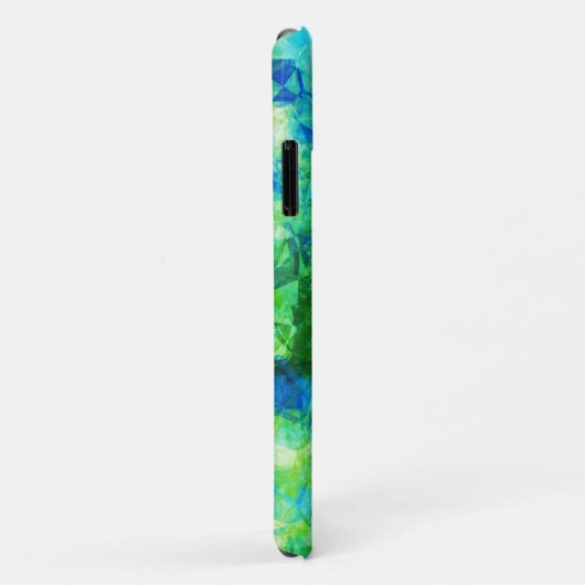 Blauw Groen Geometrisch Patroon Gesimuleerd Glas Case-Mate iPhone Case (Achterkant/rechts)