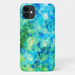 Blauw Groen Geometrisch Patroon Gesimuleerd Glas Case-Mate iPhone Case