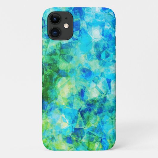 Blauw Groen Geometrisch Patroon Gesimuleerd Glas Case-Mate iPhone Case (Achterkant)