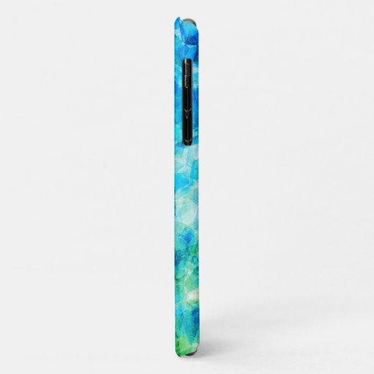 Blauw Groen Geometrisch Patroon Gesimuleerd Glas Case-Mate iPhone Case (Achterkant/links)