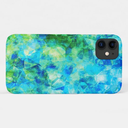 Blauw Groen Geometrisch Patroon Gesimuleerd Glas Case-Mate iPhone Case (Achterkant (horizontaal))