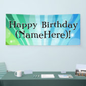 Blauw/Groen Gepersonaliseerd Verjaardagsfeestbanne Spandoek (Beurs)
